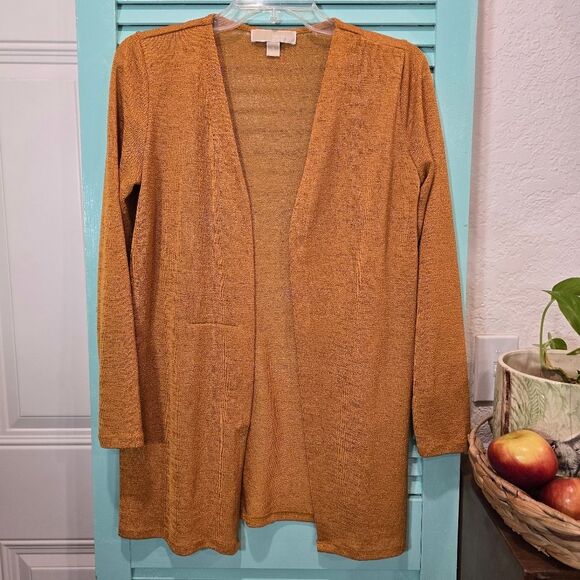 MICHAEL Michael Kors Gold Open-Front Sweater - Picture 1 of 4